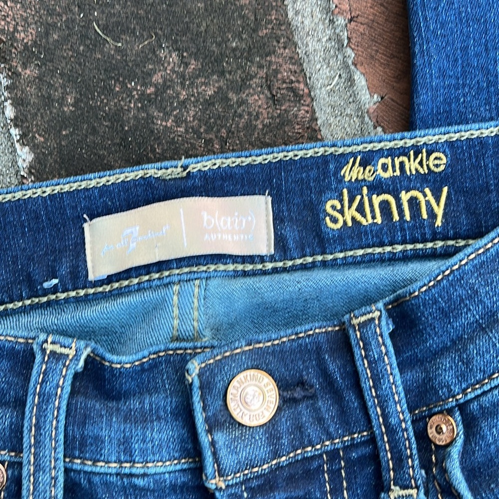 7 FAM "the ankle skinny" blue jeans size 25 - Picture 2 of 7
